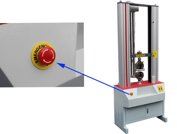 電子拉力試驗(yàn)機(jī)上的急停開關(guān)的位置